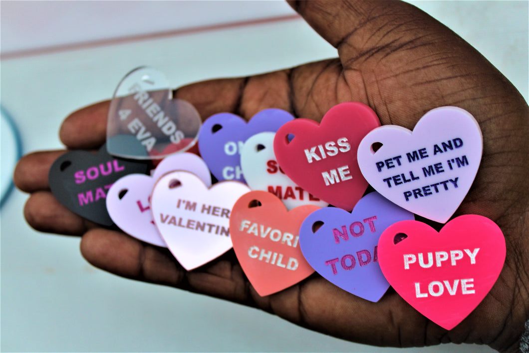 Love Candy Hearts Pet Tags